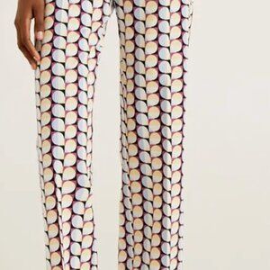 United Colors of Benetton Geometric Floral Print Trousers NWOT